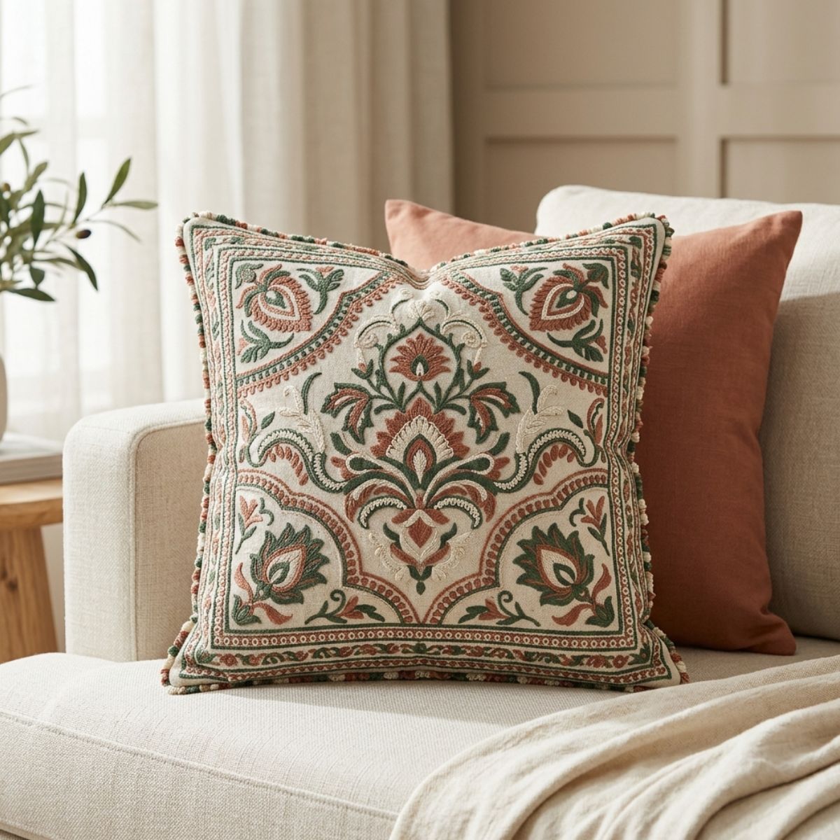 Embroidered Cushion Cover